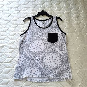 White Bandana Print Tank Top